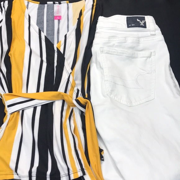 American Eagle Jeggings 6 & Stretch Shirt NWT A2 - Picture 8 of 8
